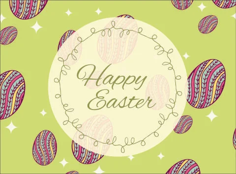 Greeting card with easter wishes Illustrazione stock
