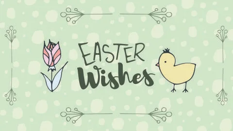 Greeting card with easter wishes message Stock Illustration
