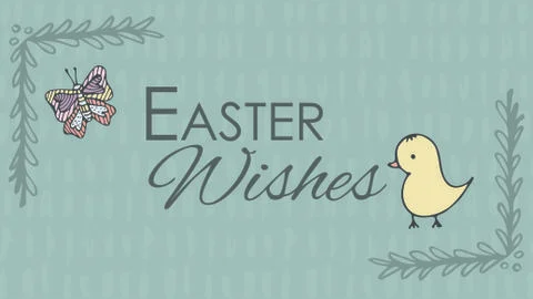 Greeting card with easter wishes message Stock Illustration