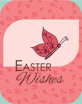 Greeting card with easter wishes message Stock Illustration