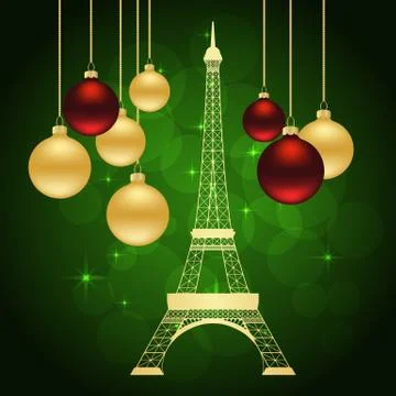 Greeting card with Eiffel tower Stock-Illustration