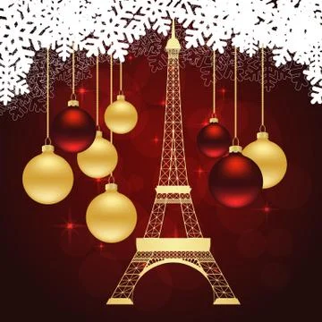 Greeting card with Eiffel tower Stock-Illustration
