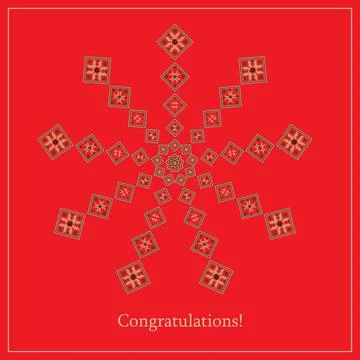 Greeting card with ethnic ornament pattern in different Illustrazione stock