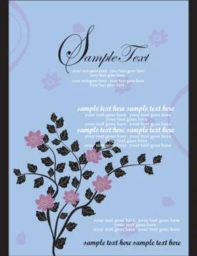 Greeting card with floral elements Stock Illustration