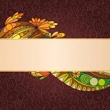 Greeting card. Floral elements イラスト素材