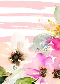 Greeting card with flowers Stock Illustration