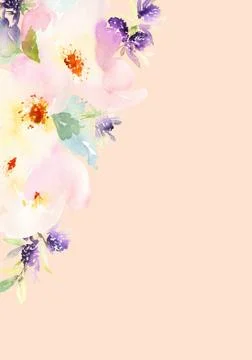 Greeting card with flowers Illustrazione stock