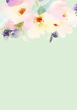 Greeting card with flowers Stock Illustration
