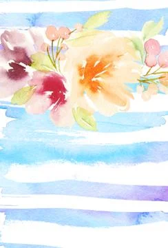 Greeting card with flowers Stock Illustration