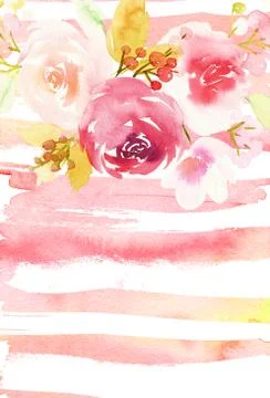 Greeting card with flowers Stock Illustration