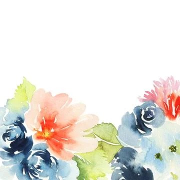 Greeting card with flowers Stock Illustration
