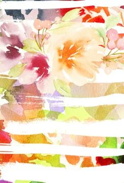 Greeting card with flowers Stock Illustration