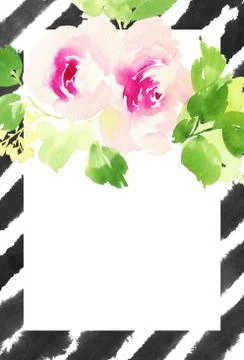 Greeting card with flowers Stock Illustration