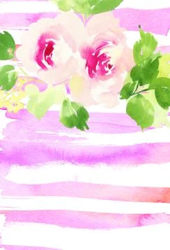 Greeting card with flowers Stock Illustration