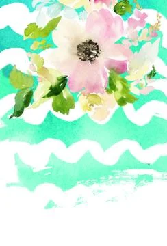 Greeting card with flowers Stock Illustration