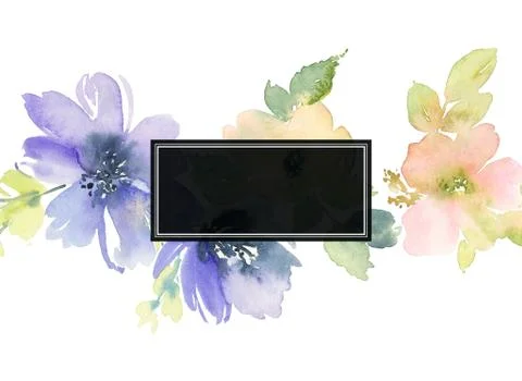 Greeting card with flowers Stock Illustration