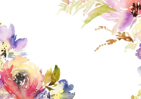 Greeting card with flowers Stock Illustration