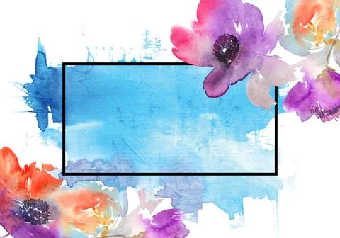 Greeting card with flowers Stock Illustration