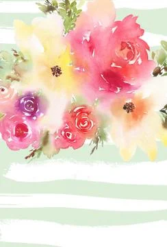 Greeting card with flowers Stock Illustration