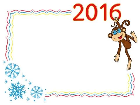 Greeting card with Funny Monkey Illustrazione stock