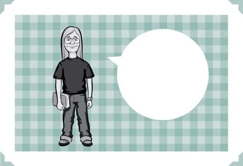 Greeting card with with geek programmer イラスト素材
