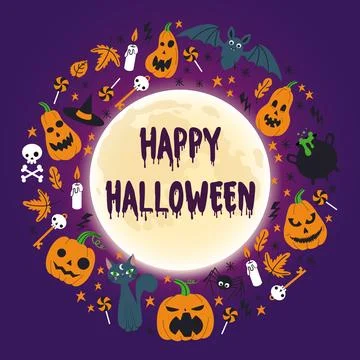 Greeting card for Halloween Stock Illustration