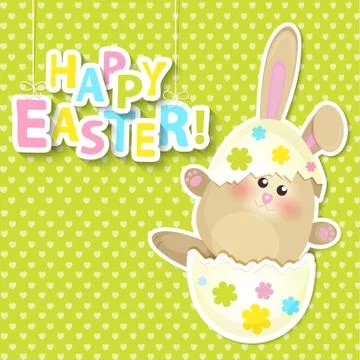 Greeting card for happy easter. Stock Illustration