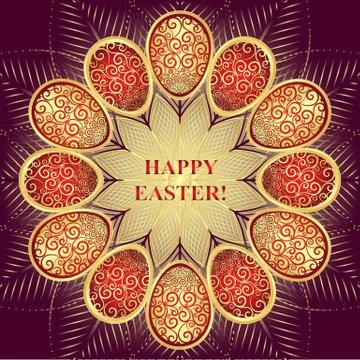 Greeting Card Happy Easter Stock Illustration