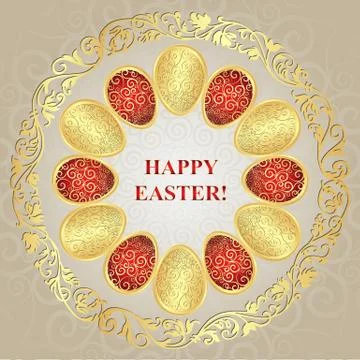 Greeting Card Happy Easter Stock Illustration