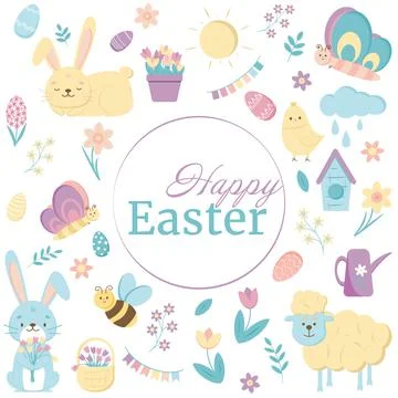 Greeting card Happy Easter Stock Illustration