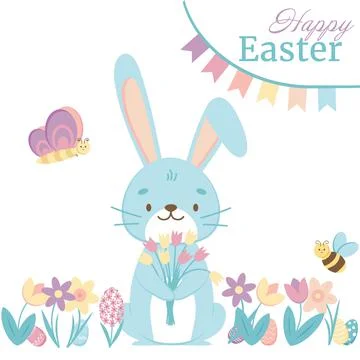 Greeting card Happy Easter Stock Illustration
