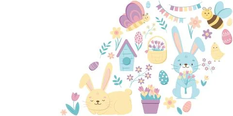 Greeting card Happy Easter Stock Illustration