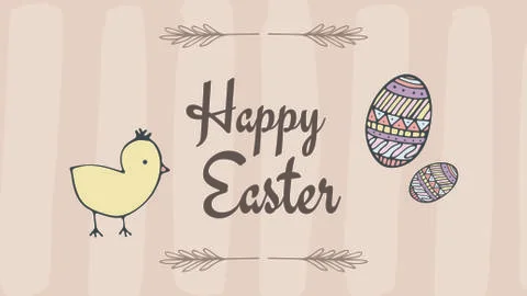 Greeting card with happy easter message Stock Illustration