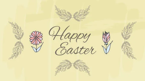 Greeting card with happy easter message Stock Illustration
