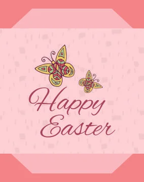 Greeting card with happy easter message Stock Illustration