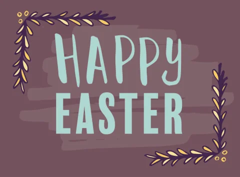 Greeting card with happy easter message Stock Illustration