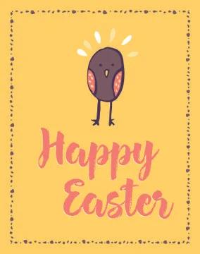 Greeting card with happy easter message Stock Illustration