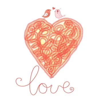 Greeting card with heart Stock Illustration