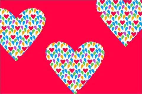 Greeting card with heart of pattern 스톡 일러스트