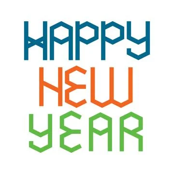 Greeting card. Isolated label with text for happy new year celebrations. Stock Illustration