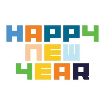 Greeting card. Isolated label with text for happy new year celebrations Stock Illustration