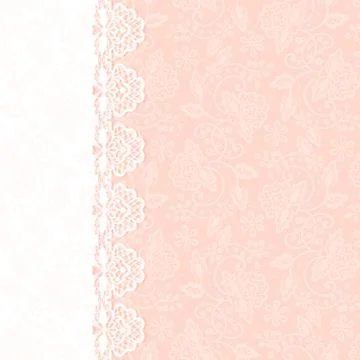 Greeting card with lace border Stock Illustration