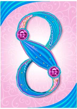 Greeting card on March Stock Illustration