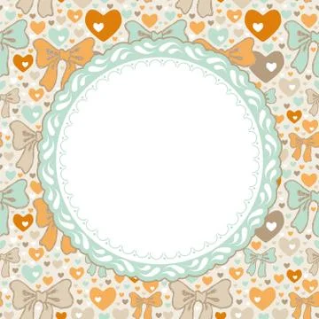 Greeting Card pattern with bows and hearts. vector 스톡 일러스트