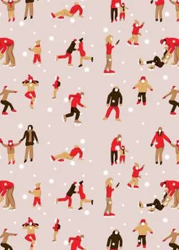 Greeting card with pattern with Various people Ilustración de archivo