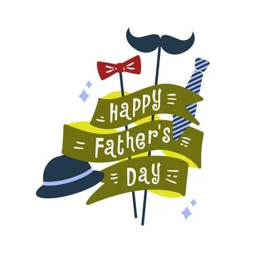 Greeting card, poster or template for holiday design - Happy Father's Day Stock Illustration