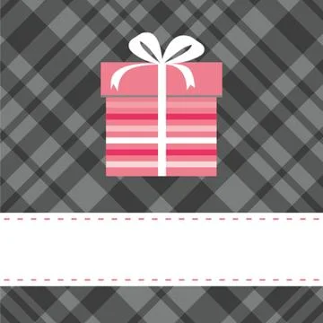 Greeting card with present box Illustrazione stock