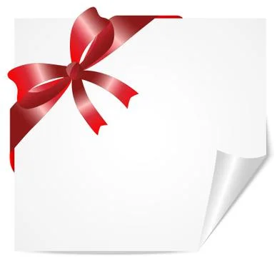 Greeting-card with a red bow Stock Illustration