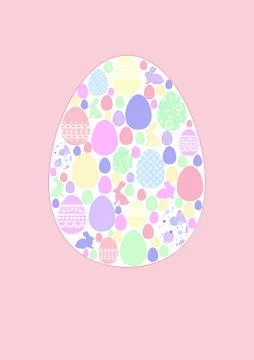 Greeting card with a silhouette of Easter egg Stock Illustration