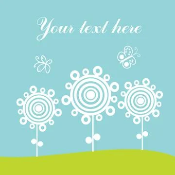 Greeting card, spring theme. Illustrazione stock